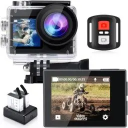 Produktbild: icefox Action Cam 4K Unterwasserkamera Wasserdicht 40M Ultra HD 20MP Kamera 170 Degree Ultra-Weitwinkel WiFi Camcorder EIS Stabilisierung mit Dual 1350 mAh Akku