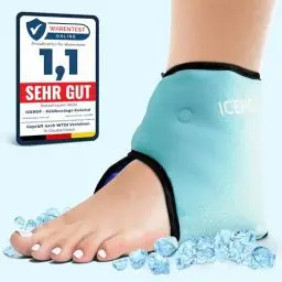 Produktbild: ICEHOF Kühlpads Fußgelenk - Kühlbandage Knöchel - Sprunggelenkbandage mit Kühl-Gel Kältetherapie Fußknöchel Rheuma Chemotherapie Knöchelschmerzen Fußgelenkbandage Knöchelbandage OneSize (2 St.)