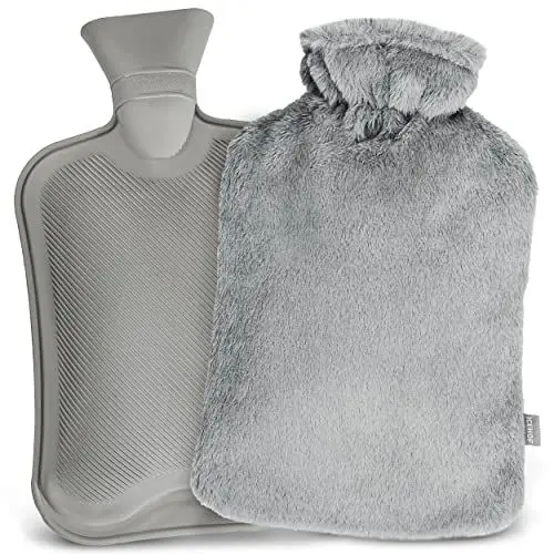 Produktbild: ICEHOF Wärmflasche mit Bezug - 2L Wärmflasche mit Bezug flauschig Wärmeflasche Bettflasche Bettwärmer - Auslaufsicherer Verschluss Wärmflaschen Kinder Erwachsene Groß, Geprägte Oberfläche