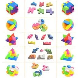 Produktbild: ICEPAPA, Radiergummi Kinder, 10 Stück Würfelpuzzle Eraser, Geeignet als Radiergummi, Tombola Preise Kinder oder Mitgebsel Kindergeburtstag(Enthält 5 Formen)