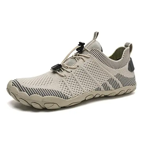Produktbild: IceUnicorn Barfuss Schuhe Damen Herren Trekking Wanderhalbschuhe Wanderstiefel Kletterschuhe（U-3027Beige,36EU）