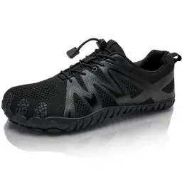 Produktbild: IceUnicorn Barfußschuhe Herren Damen Breite Traillaufschuhe Zehenschuhe Traillaufschuhe Unisex(Welle Schwarz,43EU)