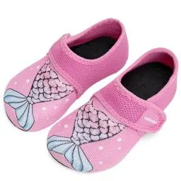Produktbild: IceUnicorn Hausschuhe Kinder Atmungsaktive Pantoffeln Leicht Rutschfest Turnschläppchen Hüttenschuhe Jungen Mädchen Slippers für Kindergarten(Rosa Fischschwanz,30/31EU)