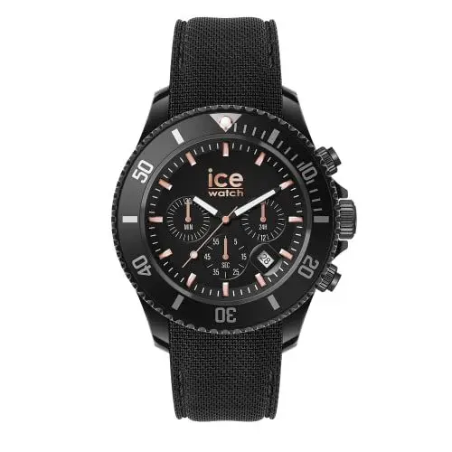 Produktbild: Ice-Watch - ICE chrono Black rose-gold - Schwarze Herrenuhr mit Silikonarmband - Chrono - 020620 (Large)
