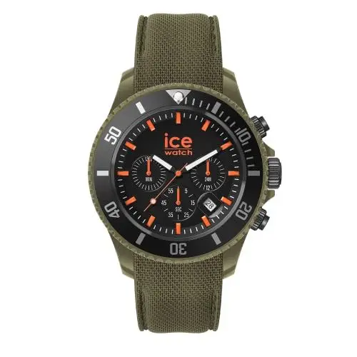 Produktbild: Ice-Watch - ICE chrono Khaki orange - Grüne Herrenuhr mit Silikonarmband - Chrono - 020884 (Large)