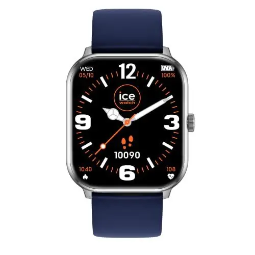 Produktbild: Ice-Watch - ICE smart Silver Navy - Silbergraue Smartwatch für Herren/Unisex mit Silikonarmband - 021412 (1,85