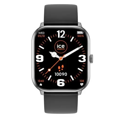 Produktbild: Ice-Watch - ICE smart Silver black - Silbergraue Smartwatch für Herren/Unisex mit Silikonarmband - 021411 (1,85