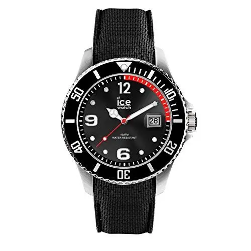 Produktbild: Ice-Watch - ICE steel Black - Schwarze Herrenuhr mit Silikonarmband - 016030 (Medium)