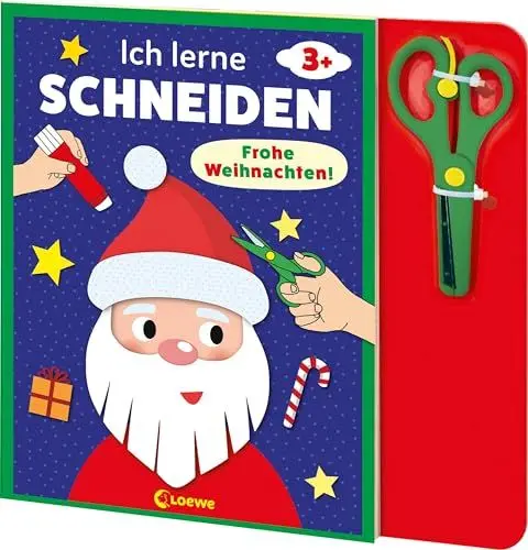 Produktbild: Ich lerne schneiden - Frohe Weihnachten!: Bastelbuch mit kindersicherer Schere für Kinder ab 3 Jahren