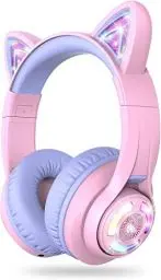 Produktbild: iClever Bluetooth Kopfhörer Kinder über Ohr, Verstellbare 74/85/94dB Lautstärkeregler, 50 Stunden Spielzeit, Bluetooth 5.2, Kinder Kopfhörer mit Mikrofon für Schule/Tablet/Handy/PC