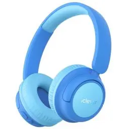 Produktbild: iClever Bluetooth kopfhörer Kinder, 60 Std Akku, 74/85 dBA Lautstärkebegrenzung, Stereo-Sound, Typ-C, Bluetooth5.4, Kabellos Kinderkopfhörer Over Ear mit Mikrofon für Tablet/Reisen