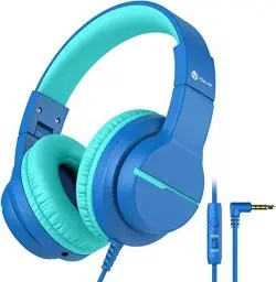 Produktbild: iClever HS19 Kinder kopfhörer über Ohr, HD Stereokopfhörer mit Mikrofon, Lautstärkenbegrenzer 85/94dB, Sharing-Funktion, Faltbarer Kopfhörer für Schule, Travel