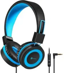 Produktbild: iClever Kinder Kopfhörer, Kabel Kopfhörer für Kinder, Verstellbares Stirnband, Stereo Sound, Faltbare, Entwirrte Drähte, 3,5 mm Aux Jack, 85/94dB Volume Limited, Kinder Kopfhörer auf Ohr