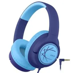 Produktbild: iClever Kopfhörer Kinder, Kopfhörer für Kinder mit Kabel 85dBA Sichere Lautstärke, Stereo Sound, Over Ear Faltbare 3.5 mm Jack Kinder Kopfhörer für iPad, Tablets, Schule, Reisen, Navy blau