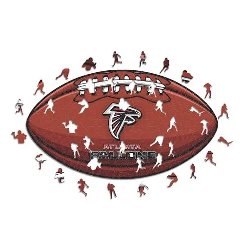 Produktbild: Iconic Puzzles, Atlanta Falcons Crest, 100% ökologisch nachhaltiges Holzpuzzle mit offizieller Lizenz, Größe L, 500 Teile