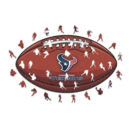 Produktbild: Iconic Puzzles, Houston Texans Crest, 100% ökologisch nachhaltiges Holzpuzzle mit offizieller Lizenz, Größe M, 270 Teile