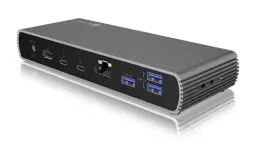 Produktbild: ICY BOX Thunderbolt 4 Docking Station (10-in-1) für 2 Monitore (4K 60Hz) / 1 Monitor (8K 30Hz), 2x TB4 Ports (40Gbit/s), 4x USB 3.1, USB-C, 1x HDMI, 96W PD Laptop/Mac, Ethernet, IB-DK8801-TB4