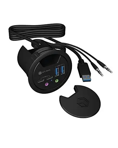 Produktbild: Icy Box Hub 4-Port USB 3.0 IB-HUB1403B Tischeinbau, 60 mm