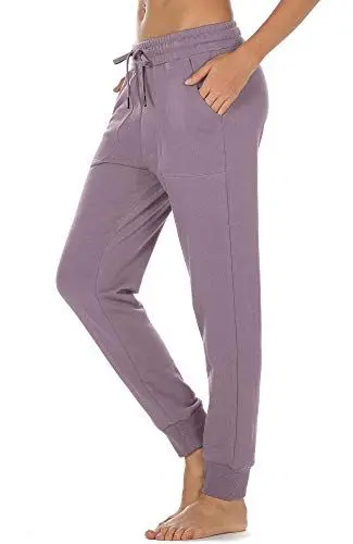Produktbild: icyzone Damen Jogginghose Baumwolle Lang Sporthose Casual Basics Sweathose (XL, Lilac)
