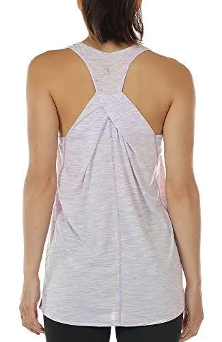 Produktbild: icyzone Damen Sport Tank Top Locker, Leicht Yoga Shirt, Jogging Fitness Tanktops Ärmellos Lässig Oberteile (XL, Lilac)