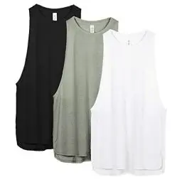 Produktbild: icyzone Damen Sport Top Locker - Atmungsaktive Fitness Shirt Muscle Tank Top Sport Oberteile, 3er Pack (M, Black/White/Grey)