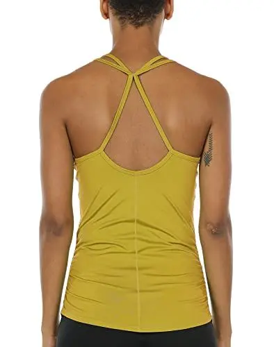 Produktbild: icyzone Damen Sport Yoga Tank Top - Fitness Gym Ärmelloses Shirt Trainings Top (S, Ginger)