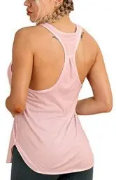 Produktbild: icyzone Yoga Sport Tank Top Damen Racerback Lauftop Fitness Running Shirt Oberteile (L, Pale Blush)