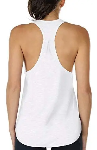 Produktbild: icyzone Yoga Sport Tank Top Damen Racerback Lauftop Fitness Running Shirt Oberteile (S, White)
