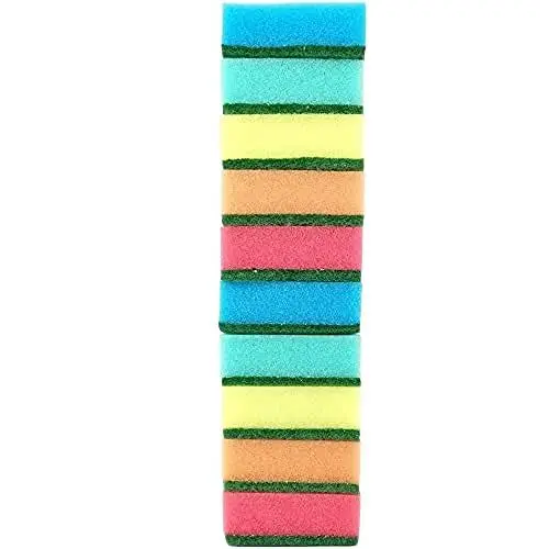 Produktbild: IDEA HOME 10er Set Küchenschwamm, Topfschwamm, Zweiseitig Reinigungsschwamm, 75 x 50 x 28 mm, Mehrzweck Putzschwamm, MIDI, Mehrfarbig