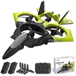 Produktbild: IDEA13 RC Flugzeug, 2.4G Hz Ferngesteuertes Flugzeug Stunt Fighter, 360° Flip Headless Modus, Drohne mit Lichtern, Geeignet für Anfänger, RC Drohnen Quadcopter, 2 Akkus