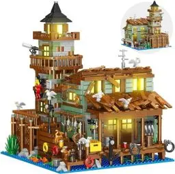 Produktbild: Ideas Architecture Alte Angelladen Klemmbausteine,Creative Fishing Village Store Haus Mini Bausteine deko Geschenk für Erwachsene und Mädchen 6-12+ (Nicht Kompatibel Mit Lego Ideas 1880PCS)