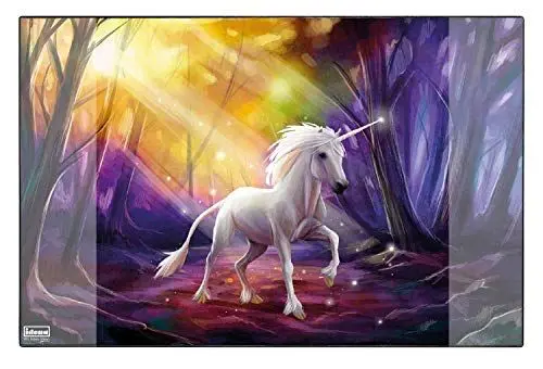 Produktbild: Idena 10453 - Schreibtischunterlage mit zwei Einstecktaschen, Einhorn, ca. 58,5 x 38,5 cm groß, praktisches Zubehör für Kinder-, Jugend- und Arbeitszimmer