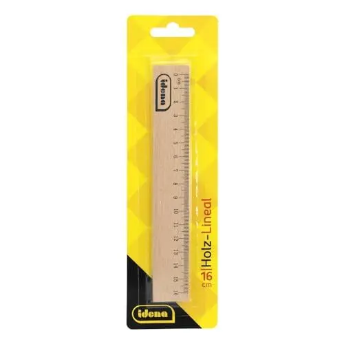 Produktbild: Idena 10852 - Lineal mit 16 cm Länge, Holzlineal mit Millimeter- und Zentimeter Skalierung, für Schule und Büro