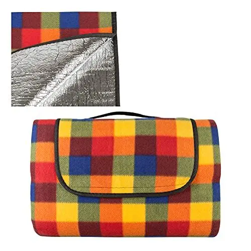 Produktbild: Idena 30230 - Picknick-Decke, ca. 150 x 195 cm groß, für 2 bis 4 Personen, wasserabweisende Unterseite, Oberseite mit Fleece, ideal für Camping, Picknick, Strand und auf Reisen