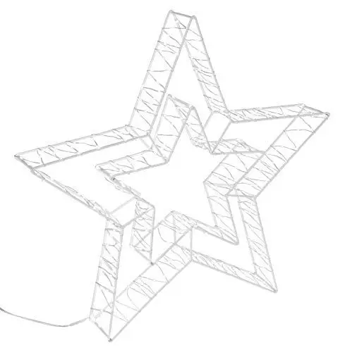 Produktbild: Idena 31484 - LED Deko Leuchte mit 300 LEDs in Warmweiß, Leuchtstern aus Metall, mit 8 Stunden Timer Funktion & Transformator, ca. 49 x 47 x 6 cm groß, für Innen & Außen, Winter- & Weihnachtsdeko