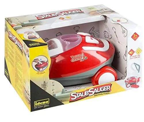 Produktbild: Idena 40452 - Staubsauger für Kinder mit Licht- und Tonfunktion, Haushaltsgerät mit Tragegriff und beweglichen Rädern, Spielzeug zum Erlernen praktischer Fertigkeiten