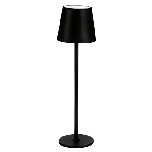 Produktbild: Idena 50123 - LED Tischlampe touch, dimmbare Nachttischlampe mit USB-C, für Außen und Innen, höhenverstellbare Tischleuchte in Schwarz