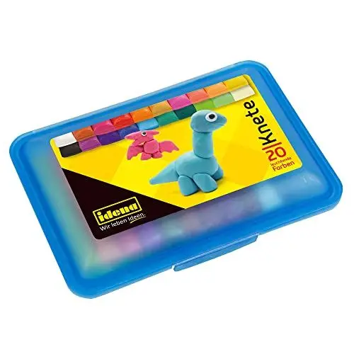 Produktbild: Idena - Knetebox mit 20 Stangen bunter Knete, in blauer Aufbewahrungsbox, lustiger Knetspaß für Kinder, Blau