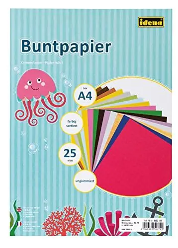 Produktbild: Idena Buntpapier A4 25 Blatt,sort. ungummiert
