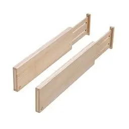 Produktbild: iDesign 2er Set Schubladen Trennsystem für die Küche, größenverstellbarer Schubladen Einsatz aus Paulownia-Holz, Schubladen Organizer für Besteck und Küchenutensilien, beige