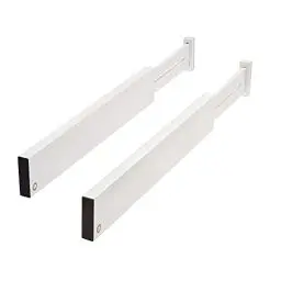 Produktbild: iDesign 2er Set Schubladen Trennsystem für die Küche, größenverstellbarer Schubladen Einsatz aus Paulownia-Holz, Schubladen Organizer für Besteck und Küchenutensilien, weiß, 95296, Schubladentrenner