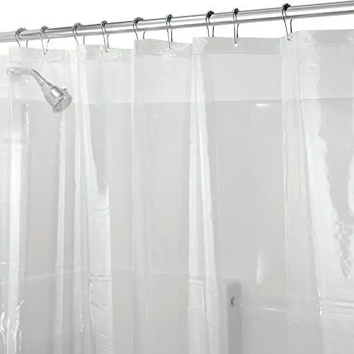 Produktbild: iDesign 3.0 Liner Futter für Duschvorhang, 183,0 cm x 183,0 cm großer Vorhang aus schimmelresistentem PEVA mit zwölf Ösen, durchsichtig