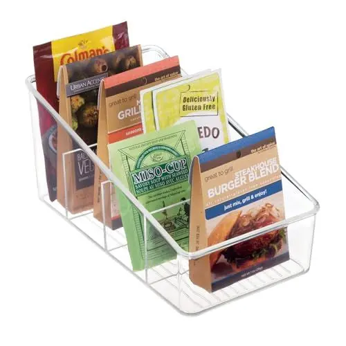 Produktbild: InterDesign iDesign 77650EU Linus Küchen-Organizer Box zur Lagerung von Lebensmitteln, Gewürzpaketen/Tütensuppen, Plastik, klar, 26.7 x 14.6 x 12.7 cm