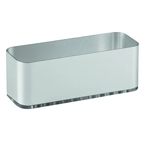 Produktbild: iDesign 82776EU Affixx, Peel-and-Stick Starker Selbstklebender Halter mit Saugnapf für die Küchenspüle aus Aluminium, Topfkratzer, Abwaschbürsten, Metall, silber/smoke, 16,84 x 6,68 x 8,89 cm