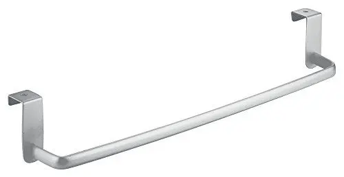 Produktbild: iDesign Axis Handtuchhalter, praktische Handtuchstange für Bad und Küche, Tür Handtuchhalter zum Einhängen, Metall silber, 14-inch, 38 x 175 x 394 mm