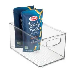 Produktbild: InterDesign Cabinet/Kitchen Binz Aufbewahrungsbox, mittelgroßer & tiefer Küchen Organizer aus Kunststoff, durchsichtig, 25,4 cm x 15,2 cm x 12,7 cm