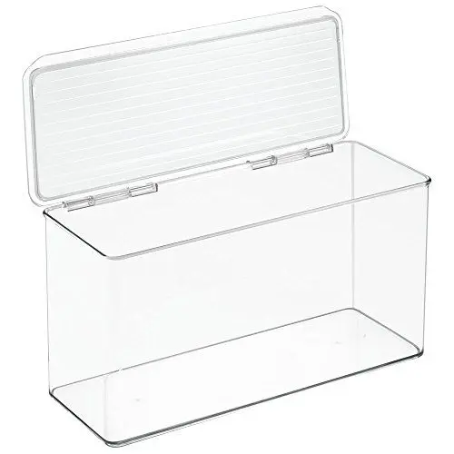 Produktbild: iDesign Cabinet/Kitchen Binz Aufbewahrungsbox, stapelbarer Küchen Organizer aus Kunststoff, Vorratsdose mit Deckel, durchsichtig