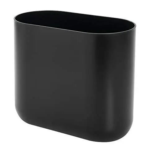 Produktbild: iDesign Cade Mülleimer für Bad oder Küche, kleiner Abfalleimer aus Kunststoff, schwarz, 26,8 cm x 14,0 cm x 24,8 cm