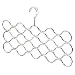 Produktbild: iDesign Hängeaufbewahrung für Schals, großer Hängeorganizer aus Metall für Schals, Krawatten und Gürtel, knitterfreie Schal Aufbewahrung mit 23 Halterungen, silberfarben