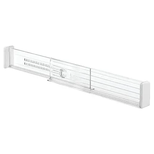 Produktbild: iDesign Schubladen Organizer, verstellbares Schubladen Ordnungssystem aus Kunststoff für die Küche, 2er-Set Schubladentrenner für tiefe Schubladen, durchsichtig